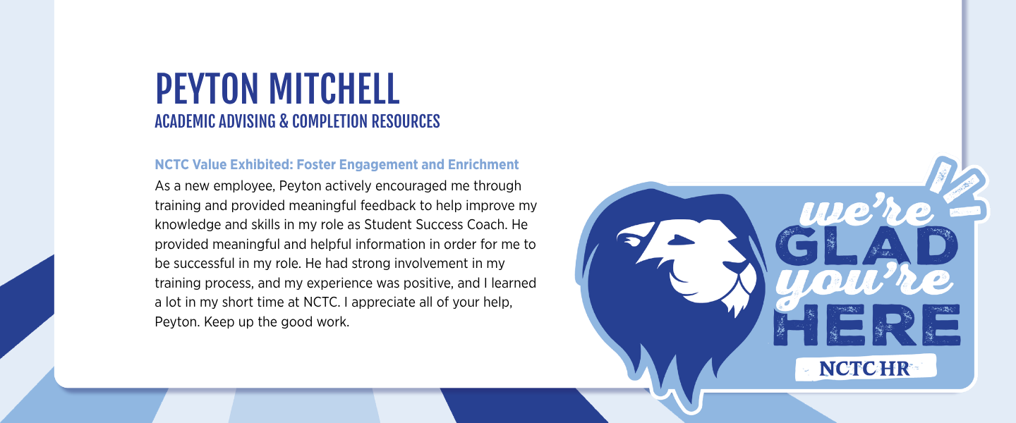 Peyton Mitchell Kudos July 26